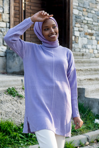 Uygun Fiyatlı BOGAZLI TRIKO TUNIK LILA | Loccomoda.com 
