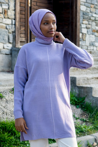 Uygun Fiyatlı BOGAZLI TRIKO TUNIK LILA | Loccomoda.com 