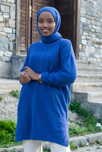 Uygun Fiyatlı BOGAZLI TRIKO TUNIK SAX MAVI | Loccomoda.com 