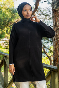 Uygun Fiyatlı BOGAZLI TRIKO TUNIK SIYAH | Loccomoda.com 