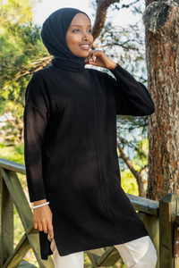 Uygun Fiyatlı BOGAZLI TRIKO TUNIK SIYAH | Loccomoda.com 