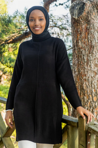 Uygun Fiyatlı BOGAZLI TRIKO TUNIK SIYAH | Loccomoda.com 