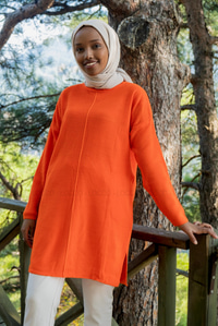 Uygun Fiyatlı BOGAZLI TRIKO TUNIK TURUNCU | Loccomoda.com 