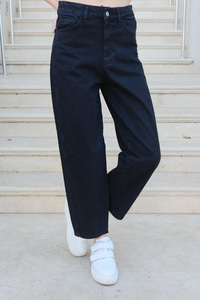 Bol Kesim Kot Pantolon Siyah