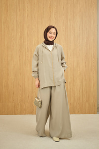 Bol Paça Fermuarlı Takım Küf Yeşil