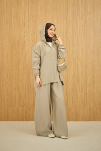 Bol Paça Fermuarlı Takım Küf Yeşil