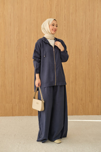 Bol Paça Fermuarlı Takım Lacivert