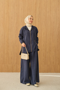 Bol Paça Fermuarlı Takım Lacivert