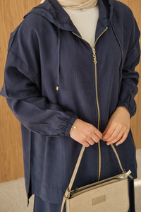 Bol Paça Fermuarlı Takım Lacivert