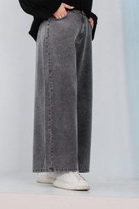 Bol Paça Kot Pantolon Füme