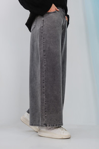 Bol Paça Kot Pantolon Füme