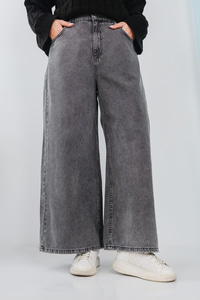 Bol Paça Kot Pantolon Füme