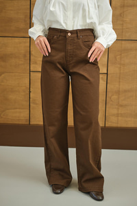 Bol Paça Palazzo Pantolon Kahverengi