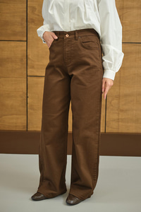 Bol Paça Palazzo Pantolon Kahverengi