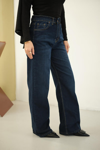 Bol Paça Palazzo Pantolon Mavi