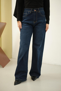 Bol Paça Palazzo Pantolon Mavi