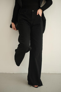 Bol Paça Palazzo Pantolon Siyah