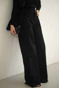 Bol Paça Palazzo Pantolon Siyah