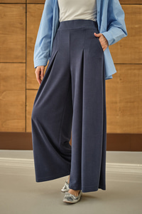 Bol Paça Pantolon İndigo Mavi