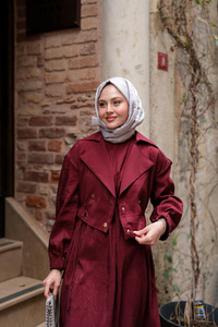 Bolero Detaylı Sıfır Kol Elbise Bordo