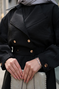 Bolero Detaylı Sıfır Kol Elbise Siyah