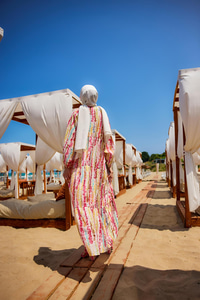 Boncuk Desen Elbise Pembe