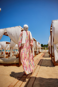 Boncuk Desen Elbise Pembe