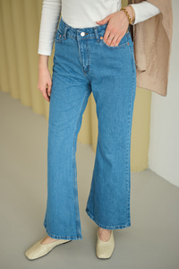 Boru Paça Kot Pantolon Mavi