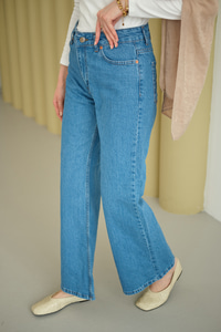 Boru Paça Kot Pantolon Mavi