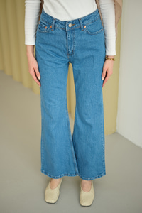 Boru Paça Kot Pantolon Mavi