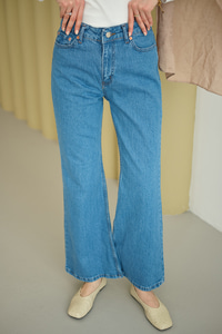 Boru Paça Kot Pantolon Mavi