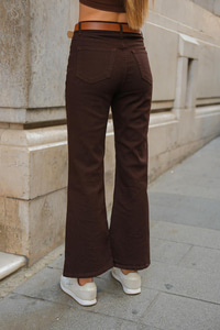 Boru Parça Kot Pantolon Kahverengi