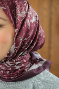 Botanik Soft Eşarp Bordo