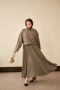 Breeze Gömlekli Elbise Haki Yeşil