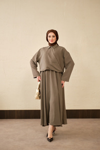 Breeze Gömlekli Elbise Haki Yeşil