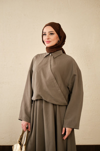 Breeze Gömlekli Elbise Haki Yeşil