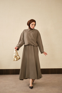 Breeze Gömlekli Elbise Haki Yeşil