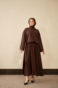 Breeze Gömlekli Elbise Kahverengi