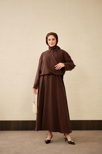 Breeze Gömlekli Elbise Kahverengi