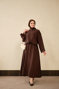 Breeze Gömlekli Elbise Kahverengi