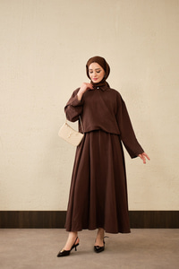 Breeze Gömlekli Elbise Kahverengi