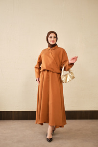 Breeze Gömlekli Elbise Kiremit