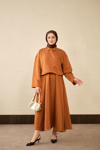 Breeze Gömlekli Elbise Kiremit