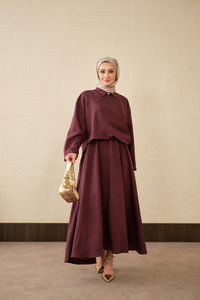 Breeze Gömlekli Elbise Mürdüm