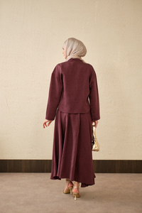 Breeze Gömlekli Elbise Mürdüm