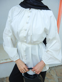 Brit Düğme Detaylı Gömlek Beyaz