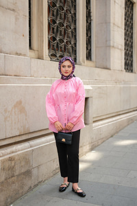 Brit Düğme Detaylı Gömlek Pembe