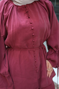 Brit Düğmeli Takım Bordo