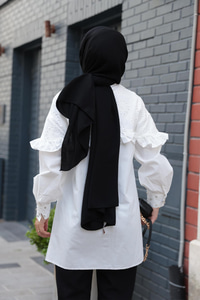 Brode Detay Taşlı Gömlek Beyaz