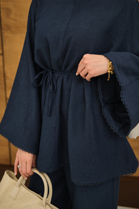 Brode Şerit Detaylı Takım Lacivert